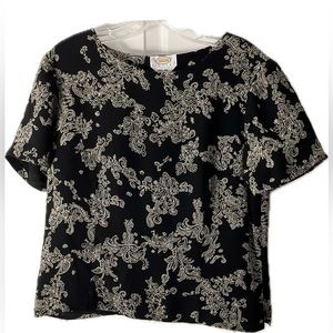 Talbots Black and White Blouse - 10P